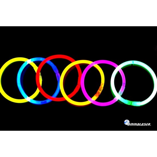 Bracciali Luminosi Glow Stick OmniaLaser con connettori - 500 pezzi -  Multicolore